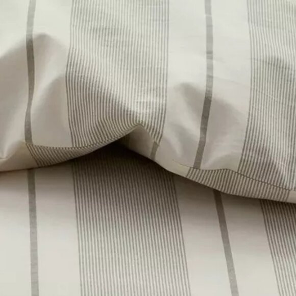 he Company Store Company Cotton™ Wide Stripe Percale Duvet Cover - Picture 3 of 4